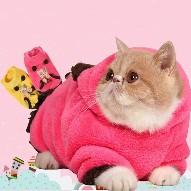 Outdoor Sport Festival - Cat Clothes Warmly Coral Velvet Festival