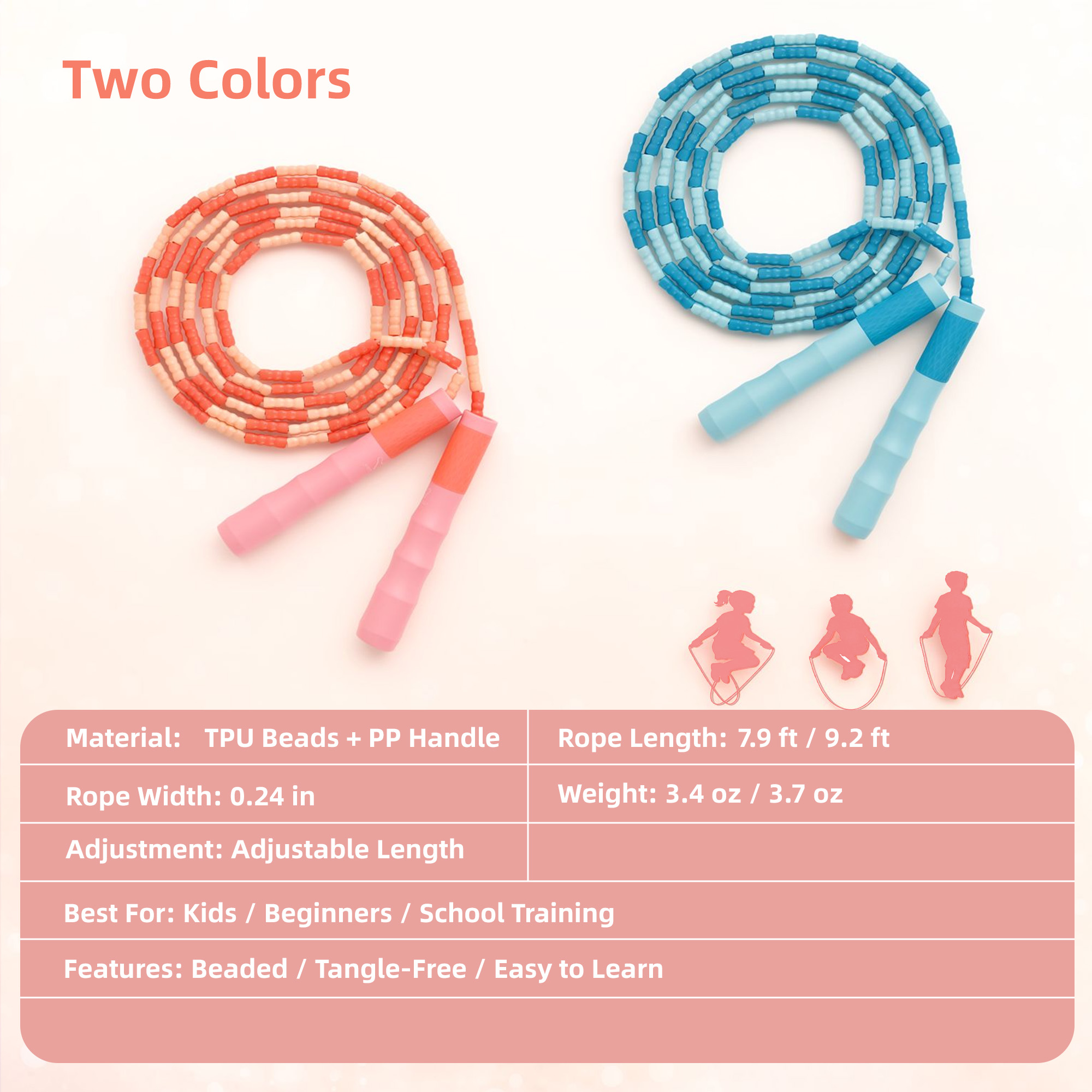 Beginners Beaded Jump Rope Adj - Speed Skipping Rope review and price