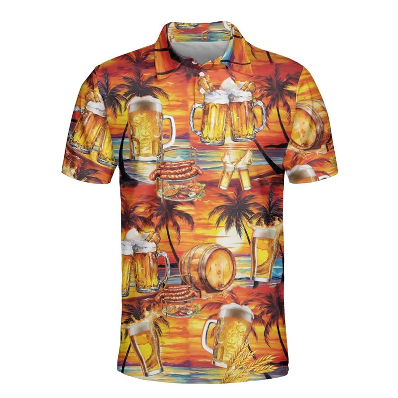 3D Printed Hawaiian Beer Polo  - Polo Shirt Equestrian review and price