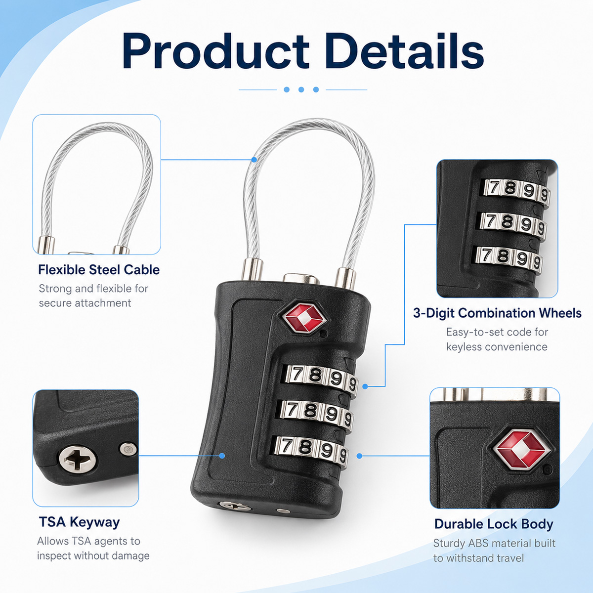 TSA Approved Luggage Lock 3 Di - Outdoor Sport Backpack review and price