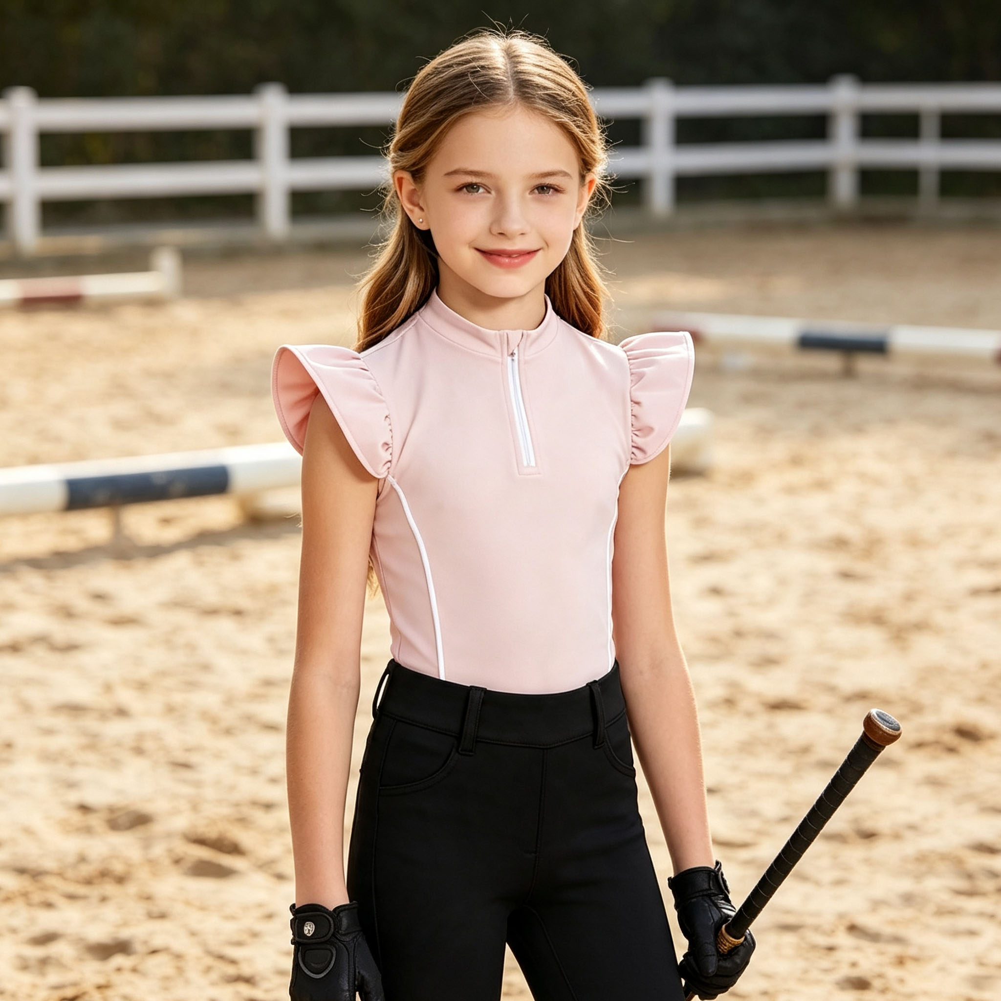 Kids Girls Horse Riding Shirt  - Polo Shirt Equestrian review and price