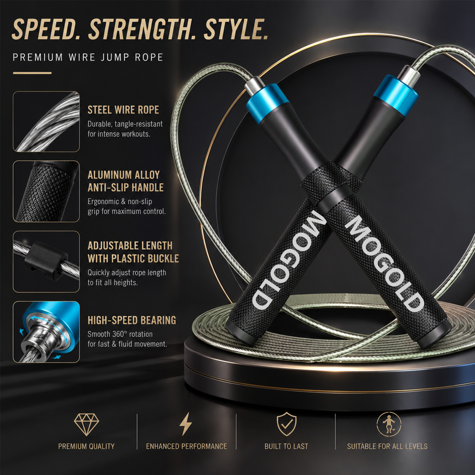 MOGOLD Professional Speed Jump - Speed Skipping Rope review and price