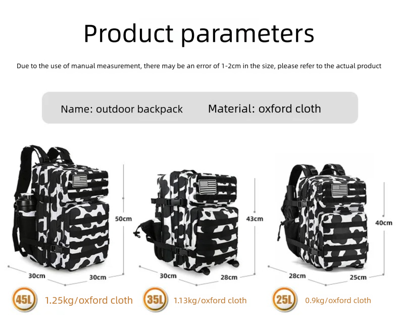 45L/35L/25L Tactical Backpack  - Outdoor Sport Backpack review and price
